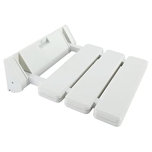 FreeTec Wall Mounted Folding Shower Seat Stool Bathroom Foldable Shower Seating Chair Folding Bath Seat