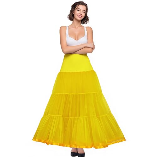 Image of Women's Floor Length Wedding Petticoat Long Underskirt for Formal Dress S-3XL