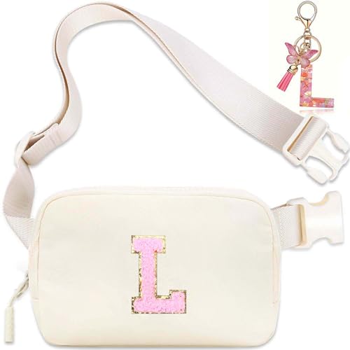 Image of Initial Belt Bag for Girls - Women fanny pack ages 8-12 Teen Birthday Gifts Small Waist Packs Trendy Kids Fanny Pack L