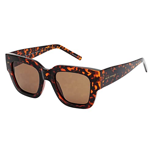 Prive Revaux The New Yorker Square Sunglasses Polarized 100% UV Protection For Women Chestnut Brown Tortoiseshell
