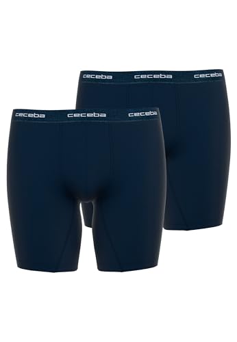 Ciclista para hombre Ceceba azul de tejido elastico y costuras planas pack doble