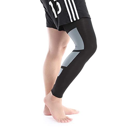 Image of Just Rider Calf Compression Sleeve Leg Socks for Shin Pain Relief Swelling Sports Basketball Badminton Running Gym Exercise Cycling, Maternity, Travel, Nurses for Men and Women (Black, Small)