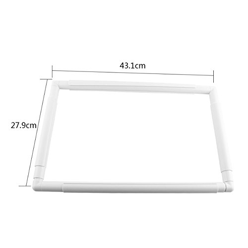 Square Embroidery Hoop, Plastic Cross Stitch Frame, White Cross Stitching Sewing Hoop (17x11 inches)