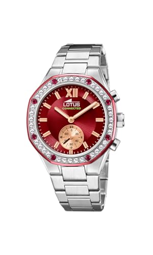 LOTUS Reloj Inteligente Mujer   Híbrido Connected de Acero Inoxidable 316l   Cristal Mineral   Resistente al Agua 5 ATM   Control Música, Cuenta Pasos, Notifica y Rechaza Llamadas 18924/3