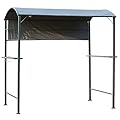 Outsunny 7FT Grill Gazebo BBQ Canopy with Sun Shade Panel Side Awning, 2 Exterior Serving Shelves, 5 Hooks for Patio Lawn Backyard Multi