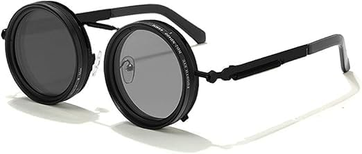 1-9 Adjustable Round Black Sunglasses Moonglass-Nd Filter Lenses Adjustable Tint Rounded Polarized Eyewear for Men & Women (Pack of 1)-image-19