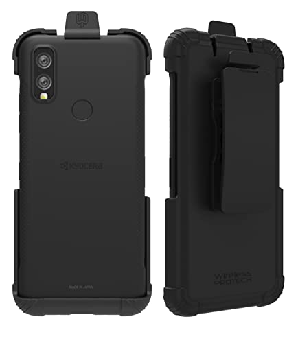 Wireless ProTech Case Compatible with Kyocera DuraSport 5G C6930. Swivel Belt Clip Holster with Secure Fit and Quick Release Latch (Black)