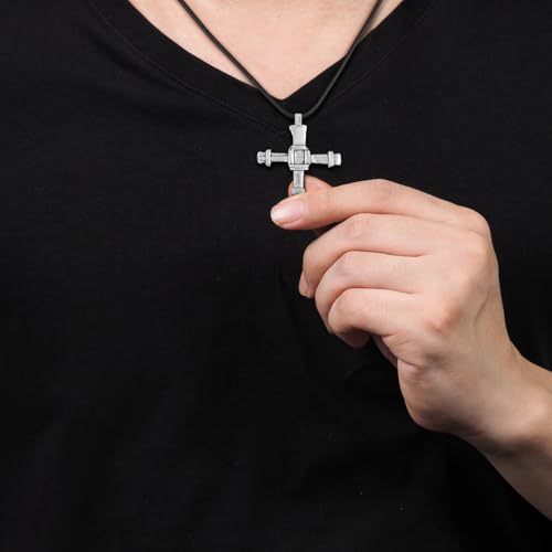 Kigeli 12 Pcs Nail Cross Necklace for Men Christian Jewelry Jesus Cross Pendant Gifts Bulk Christmas Faith Necklace Religious Gifts4
