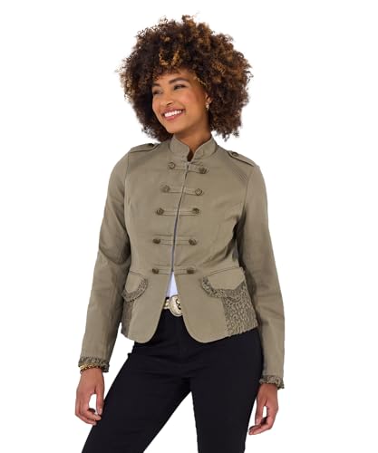 Veste militaire kaki Joe Browns haut de gamme aux détails de dentelle