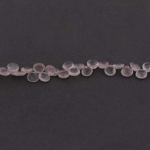 Quartz rose briolettes cœur perles facettées pour bijoux fait main 7-8mm Sb3342