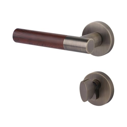 屋内磁気ドアロック寝室ドアハンドルバスルームブロンズ木製ドアサイレントスプリットロック(D31-S945PVDmahogany-68mute)