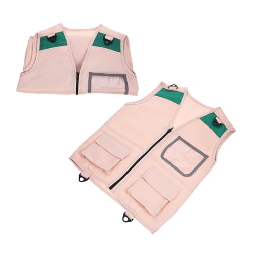 TOYANDONA 2Pcs Explorer Vest for Outdoor Adventures Cosplay Outfit with Multiple Pockets for Role Playing and Camping Activities for Boys
