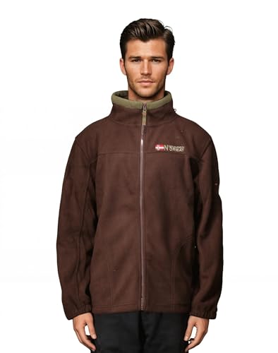 Geographical Norway Tamazdb Men Distri Production - Chaqueta Forro Polar Hombre Cremallera Otoño Invierno Primavera Ciente - Suéter Hombres De Manga Larga De Forro Suave Aire Libre (Marrón 3XL)