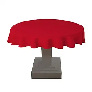 Oasis Home Collection 6 Seater Cotton Solid Round Table Cloth (Red)