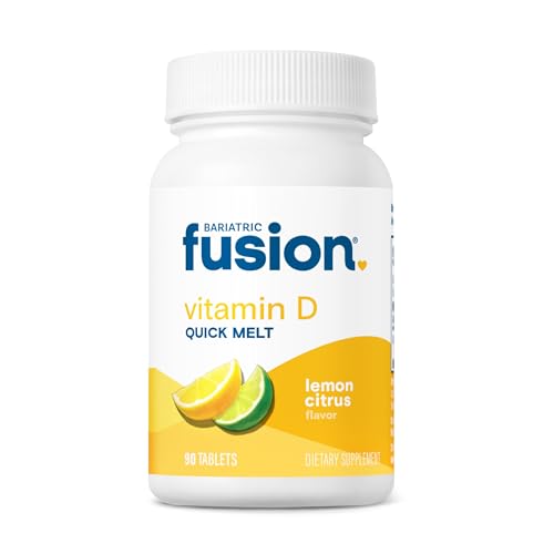 Bariatric Fusion Dissolvable Vitamin D3 5000 IU Quick Melt | Lemon Citrus Flavored Chewable Vitamin D Supplement | Healthy Bone Support* | Gluten Dairy and Soy Free | 90 Fast Melting Tablets