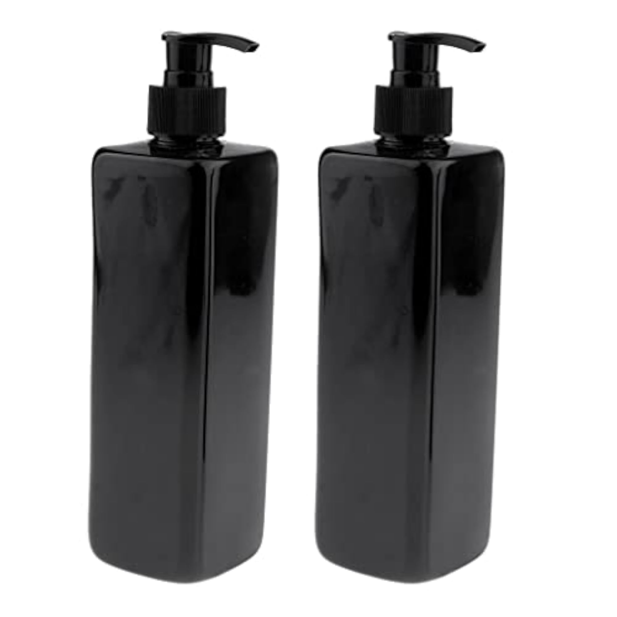 2Pcs Empty Poly Shampoo Bottles with Lotion Pumps 500ML