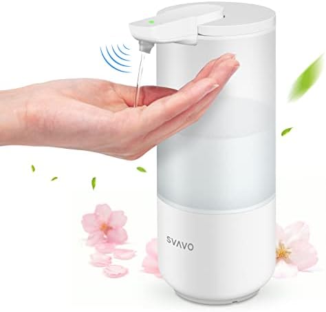SVAVO Automatic Soap Dispenser, Touchless Hand Soap Dispenser Sensor Hand Sanitizer Pump for Bathroom Kitchen, 2 Levels Volume Control, 8.8oz, White