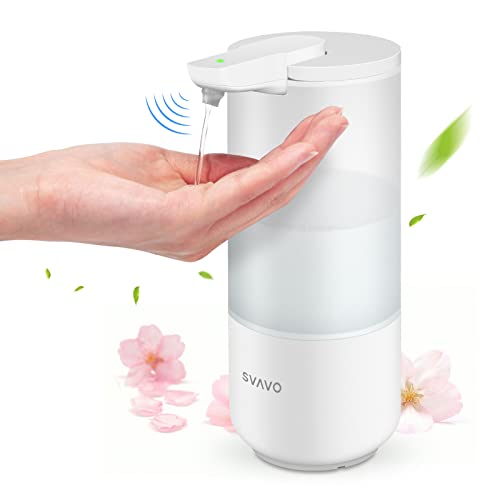 SVAVO Automatic Soap Dispenser, Touchless Hand Soap Dispenser Sensor Hand Sanitizer Pump for Bathroom Kitchen, 2 Levels Volume Control, 8.8oz, White