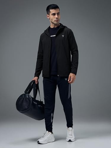 Image of TECHNOSPORT Men's Regular Fit Solid Hooded Neck Jacket With Ts Flexi, UPF50+ for Sports, Gym & Regular Use