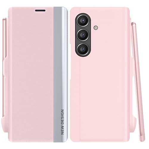 Étui Samsung Z Fold 7 Rose en Cuir pour Travailler et Voyager Protégé