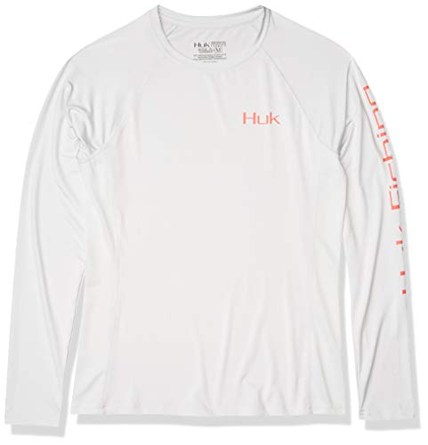 Huk Womens Looksdown Pursuit | Long Sleeve Performance Fishing Shirt With +30 UPF Sun Protection, Glacier, Medium