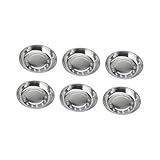 ELAYARD 7個 ステンレス製多用途ピクニックプレート キャンプやバーベキューに 重ねて収納可能 滑らかな丸型デザインで冷温食に対応