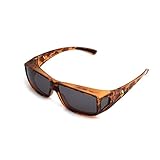 ROAR Fit-Over Glasses, Wear Over Glasses with Polarized, TAC Lenses, Sunglasses,UV Protection - Brown