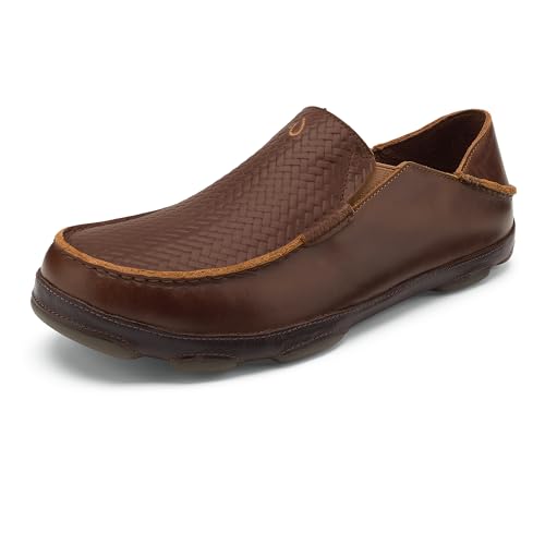 Image of OLUKAI Moloa Men's Premium Leather Shoes, Easy Slip On & Off Design, Casual & Versatile Loafer, Drop-in Heel & Enhanced Traction