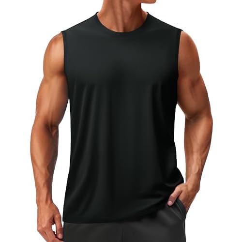 TACVASEN Men's Sleeveless Shirts Quick Dry Tank Tops for Men Sun Protection UPF 50+ Athletic Gym Workout Muscle Shirts