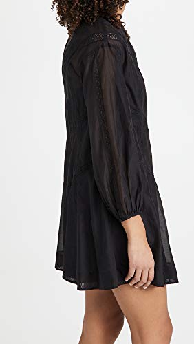 Rebecca Taylor Women's Long Sleeve Cotton Organza Dress, Black, M #TOP3