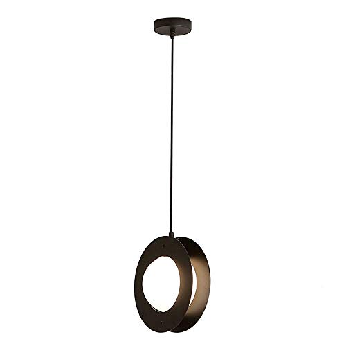 Lustre industriel noir avec abat-jour suspension ronde en fer 1 lumière style nordique