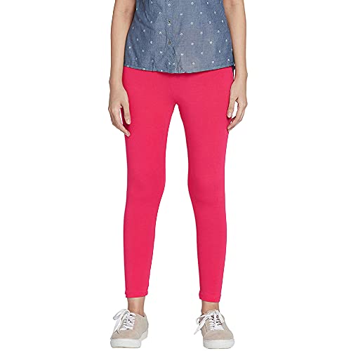 Image of GO COLORS Soft Cotton Stretch Cropped Leggings for Women | Breathable, Mid Rise