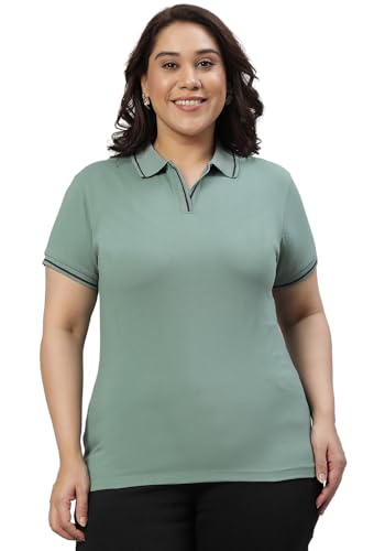 Image of Wear Your Opinion Women's Plus Size Tipped Collar Neck Polo Tshirt