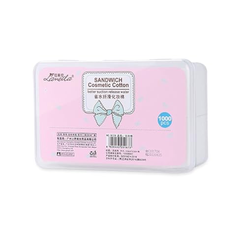 Zanthicia Paquete de 1000 almohadillas de maquillaje, tela no tejida, piel, base labios, removedor cosméticos rectangular, herramientas limpieza un