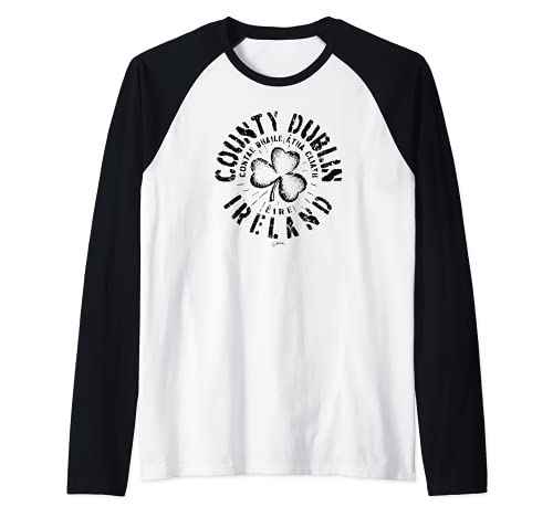 JCombs: County Dublin, Ireland Raglan Baseball Tee, Black