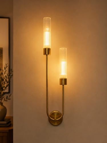 Image of Fancy Wall Light Boro 12 Flute Glass Wall Light /Wall Lamp to Decor Home /Living Room /Bedroom /Office /Dining /Cafe /Restaurants