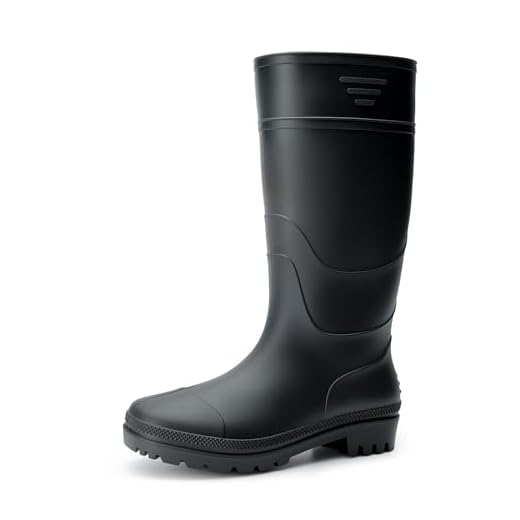 Bruno Marc Bottes de Pluie pour Hommes à Hauteur du Genou Imperméable et Durable Bottines Wellington Antidérapantes,Size 45,Tout Noir,BMEMRB2503