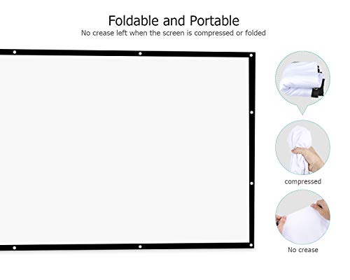image for VANKYO Projector Screen 100 Inches 16:9 Portable Indoor Outdoor Projec