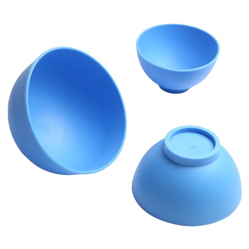 Kouyot Dental Mixing Bowls Flexible Durable for Alginate Impression Lab Rubber Plaster Materials(3Pcs Blue)