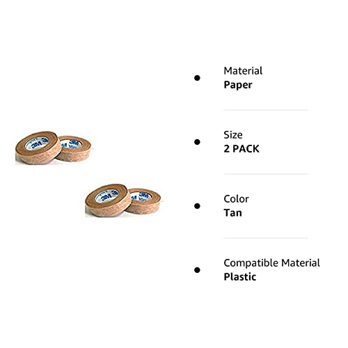 3M Micropore Tan Surgical Tape 0.5" Wide -2 Rolls (2 Pack) #TOP1
