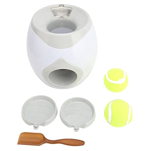 Perro Tenis Comida Recompensa Perro Alimentador Inteligente Juguete Máquina Interactiva Perro Pelota Lanzador Máquina con Alimentación Bandeja Plana
