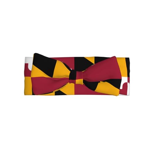 Diadema de lazo para bebé con la bandera del estado de Maryland, diseño de impresión completa, hecha de material suave y agradable al tacto.