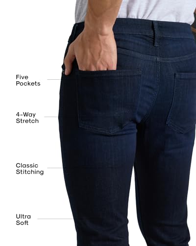 Image of True Classic Stretch Jeans for Men, Slim and Straight Fit Men's Stretch Jean