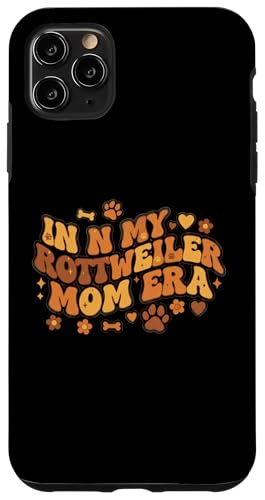 In My Rottweiler Mom Era Groovy Rottie Dog Owner Rottweiler X}zP[X iPhone 11 Pro Max p