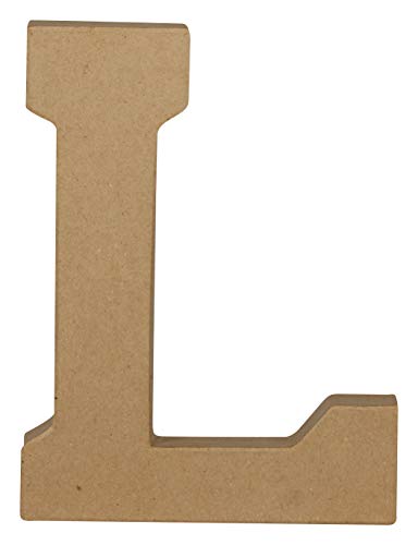 Décopatch AC863C - Un support en papier brun mâché 15,3x2,5x20 cm, Lettre majuscule L