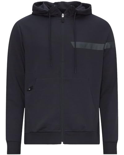 Hugo Boss Men's Saggy 1 Dark Blue Cotton Full Zip Hoodie Sweatshirt (US, Alpha, Small, Regular, Regular)