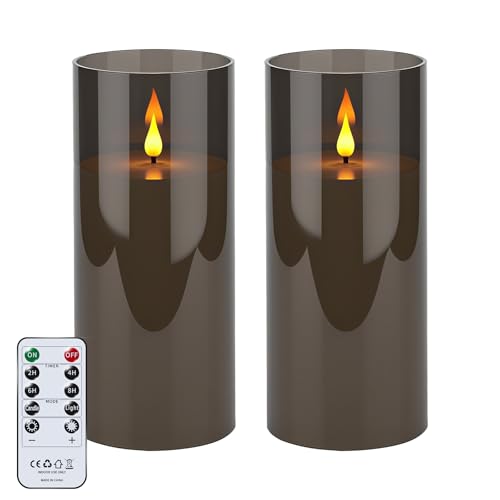 YAOBLUESEA 2 Stück Wasserdichte Flammenlose LED Kerzen mit...