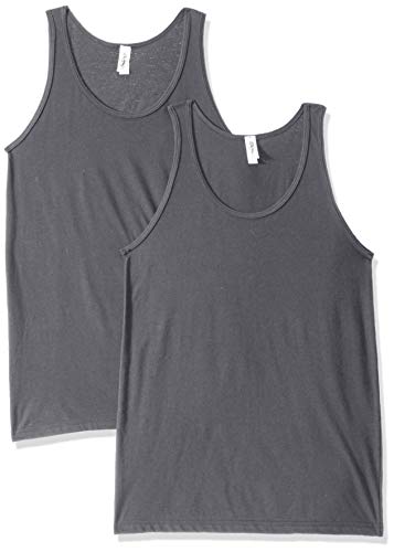Marky G Apparel Men's 50/50 Tank Top (2 Pack) Performance Workout (2 Packs), Asphalt, L