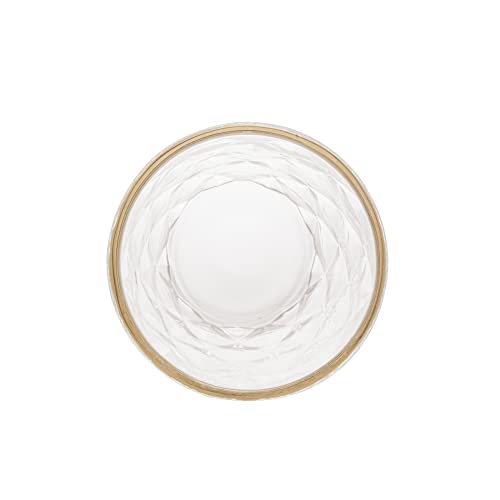 Conjunto 6 Copos Altos de Vidro com Fio de Ouro Diamond 350ml - Lyor