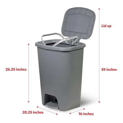 Caneca de basura rectangular gris 20 gal, pack de 2 miniatura 2